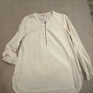 Eileen Fisher white linen Tunic Top